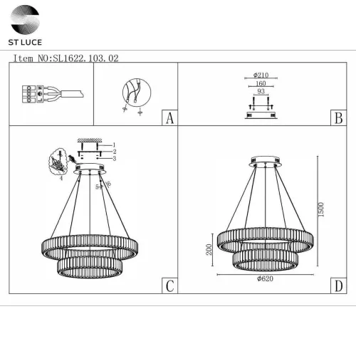 Подвесная светодиодная люстра ST Luce Tivoli SL1622.103.02  фото 5